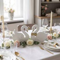 Prodotto Cigni decorativi matrimonio in legno oro bianco 12x13 cm 2 pz