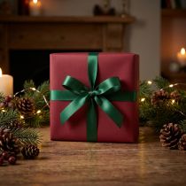 Prodotto Nastro decorativo verde nastro regalo orlato verde scuro 15 mm 3 m x 10 pezzi