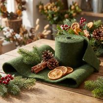 Prodotto Nastro di feltro nastro di lana feltro artigianale rotolo di feltro verde scuro 15 cm 5 m