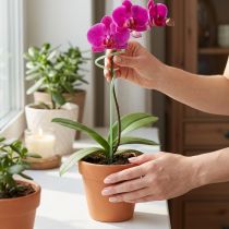 Prodotto Supporto per piante, tutore per fiori, tutore per orchidee, Twister verde 38 cm