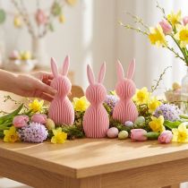 Prodotto Coniglietto pasquale decorativo, simbolo per l'arredamento primaverile della casa, 13 cm, 3 pezzi