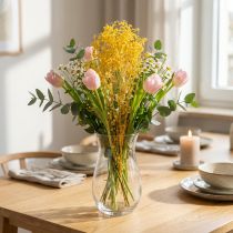 Prodotto Bouquet di fiori secchi con gypsophila. Rami fioriti decorativi adatti per decorazioni stagionali da tavola. 70 cm