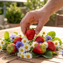 Prodotto Decorazione artificiale di fragole rosse da 5 cm, 12 pezzi