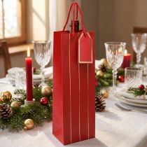 Prodotto Busta regalo busta bottiglia carta rosso oro 9×12×36cm 1 pz