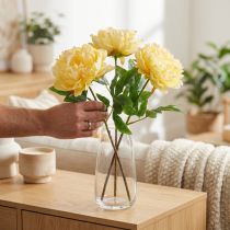 Prodotto Peonia artificiale con grande fiore per un design d'interni floreale senza tempo, 60 cm, 3 pezzi