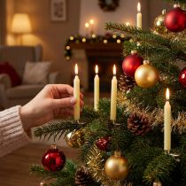 Prodotto Candele per albero candele a bastoncino Ø13mm candele gialle H10cm 22 pz