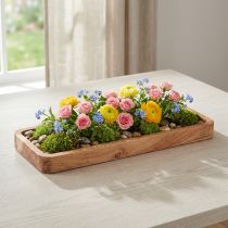 Prodotto Vassoio decorativo oblungo, in legno di acacia, vassoio in legno naturale, 40×15 cm