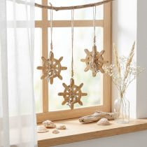 Prodotto Decorazione volante in legno ciondolo pesce in metallo Ø12cm 3 pezzi