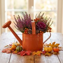 Prodotto Annaffiatoio decorativo in metallo in stile rustico, arancione-marrone, 26 cm, 5 l - Versatile, utilizzabile sia come vaso che come annaffiatoio decorativo.