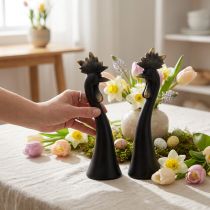 Prodotto Decorazione pasquale decorazione pollo gallo oro nero H19cm 2 pezzi