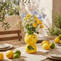 Prodotto Vaso portafiori in ceramica a forma di limone, decorazione mediterranea H13cm