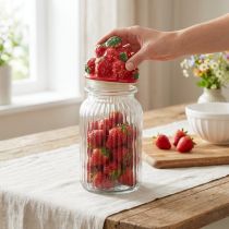 Prodotto Barattolo di caramelle con coperchio in ceramica fragola Ø10,5 cm H26 cm