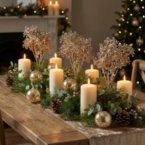 Prodotto Erba di gesso Gypsophila Piante artificiali Metallic L38cm 3 pezzi