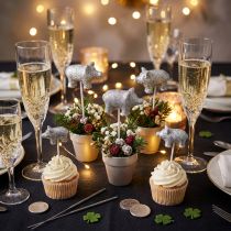Prodotto Portafortuna di capodanno portafortuna su un bastone argento 3cm 6pz
