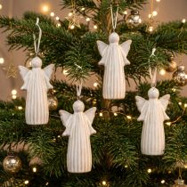 Prodotto Ciondolo a forma di angelo, statuetta decorativa da appendere all'albero di Natale, 8 cm, 4 pezzi