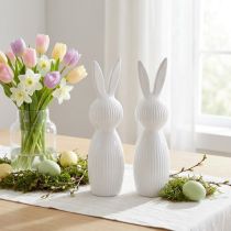 Prodotto Semplice statuetta di coniglio come oggetto decorativo per moderne composizioni primaverili, 22 cm, 2 pezzi