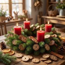Prodotto Fette di legno, frutti di albero decorativi, naturali, fai da te, FSC, 1-3,5 cm, 300 g