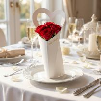 Prodotto Confezione regalo di rose con sacchetto di fiori bianco 46 cm 12 pz