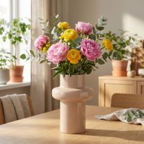Prodotto Vaso per fiori in metallo smaltato marrone cappuccino Ø17cm H23cm