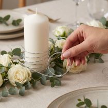 Prodotto Filo di alluminio diamantato argento 2 mm 10 m per decorazioni e artigianato