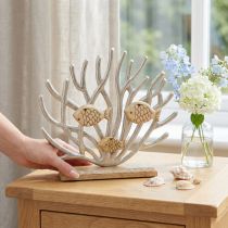 Prodotto Decorazione da tavolo nautica, decorazione corallo, pesce, legno, metallo, L30cm