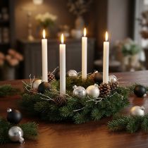 Prodotto Mini palla di Natale, mix di decorazioni per albero, decorazione dell'Avvento nero/argento/madreperla H4,5cm Ø4cm vero vetro 24 pezzi