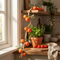 Prodotto Ghirlanda di pomodori artificiali, decorazione rampicante realistica per soggiorno, 135 cm