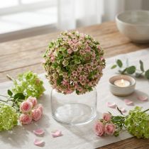 Prodotto Mini palla decorativa artificiale rosa-verde Ø10cm 1 pz