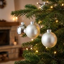 Prodotto Palla di Natale in vetro Ø6cm mix argento 24 pz