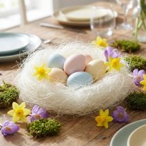 Prodotto Erba di sisal bianca per lavori artigianali. Materiale naturale decorativo per matrimoni, Pasqua e Natale. 300 g.