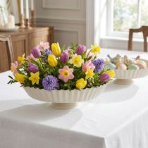 Prodotto Piatto decorativo retrò su piede Metallo Grigio Ø24cm 2 pz