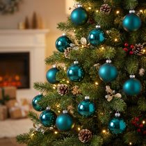 Prodotto Palline di Natale, opache e lucide, decorazioni festive per l'albero di Natale, 6 cm, 24 pezzi