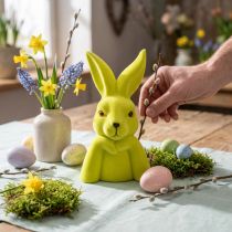 Prodotto Busto di coniglio pasquale Thinking Rabbit – Seconda scelta – Giallo-verde 16,5×13×27 cm