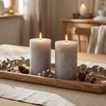 Prodotto Candele in tinta unita grigio 85x120mm 2pz
