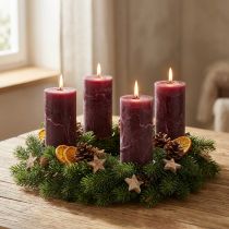 Prodotto Candele in tinta unita bordeaux 50x100mm 4pz