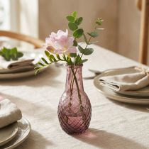 Prodotto Mini Vaso Vaso in vetro viola Vaso per fiori Diamanti in vetro Ø6cm H12cm