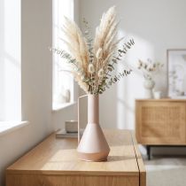 Prodotto Vaso decorativo moderno in metallo rosa chiaro, 19,5 cm; brocca decorativa di design, alta 38,5 cm, per fiori secchi