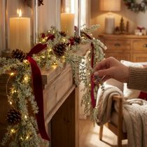 Prodotto Ghirlanda artificiale in larice satinato decoro bianco grigio 170 cm