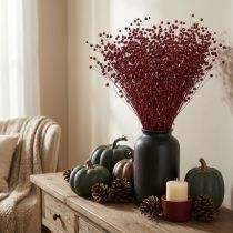 Prodotto Lino rosso bordeaux, decorazione essiccata, fiori secchi L55cm 80g