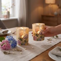 Prodotto Elegante portacandele con motivi floreali per decorare in modo accogliente la stanza, 12,5 cm, 2 pezzi.