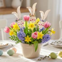 Prodotto Spina per fiori testa di coniglio decorativa in legno su bastone 11 cm 12 pz