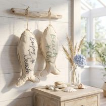 Prodotto Pesce decorativo marittimo per stoffa appesa 34×14,5 cm 2pz