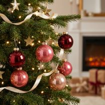 Prodotto Set di palline di Natale, decorazioni festive scintillanti, 6 cm, 24 pezzi