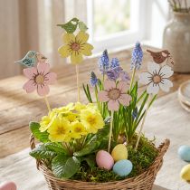 Prodotto Tappi per fiori decorazione primaverile decorazione uccello in legno 8×6 cm 12 pz