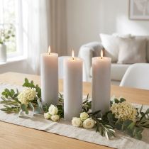 Prodotto Candele affusolate, tinta unita, grigio chiaro, 22×240 mm, 12 pezzi