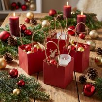 Prodotto Sacchetti di carta rossi con manico sacchetti regalo 10,5×10,5 cm 8 pezzi