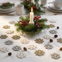 Prodotto Mix glitter legno fiocchi di neve Ø2cm 144p