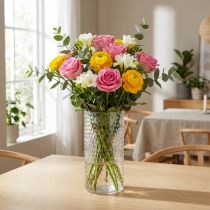 Prodotto Vaso da fiori, vaso in vetro, bicchiere per candele, lanterna in vetro Ø11,5 cm H23,5 cm