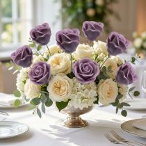 Prodotto Rose artificiali rose di cera lilla rose decorative cera Ø6cm 18 pz