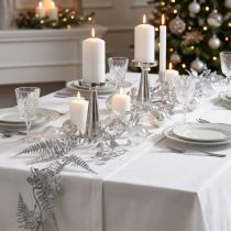 Prodotto Ghirlanda artificiale Ghirlanda di foglie di felce glitter argento 180 cm 3 pz